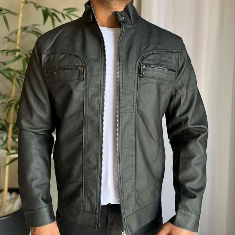 Jaqueta De Couro Gola Masculina Casaco Motoqueiro Plus Size