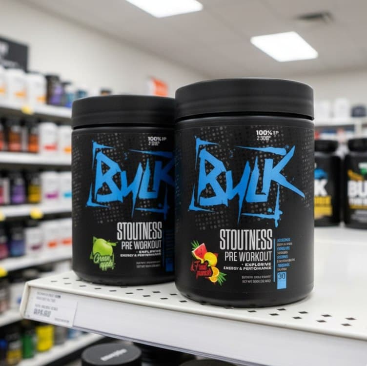 Kit 2x Pré Treino Bulk Nutrition Stoutness 300g Maçã E Frutas